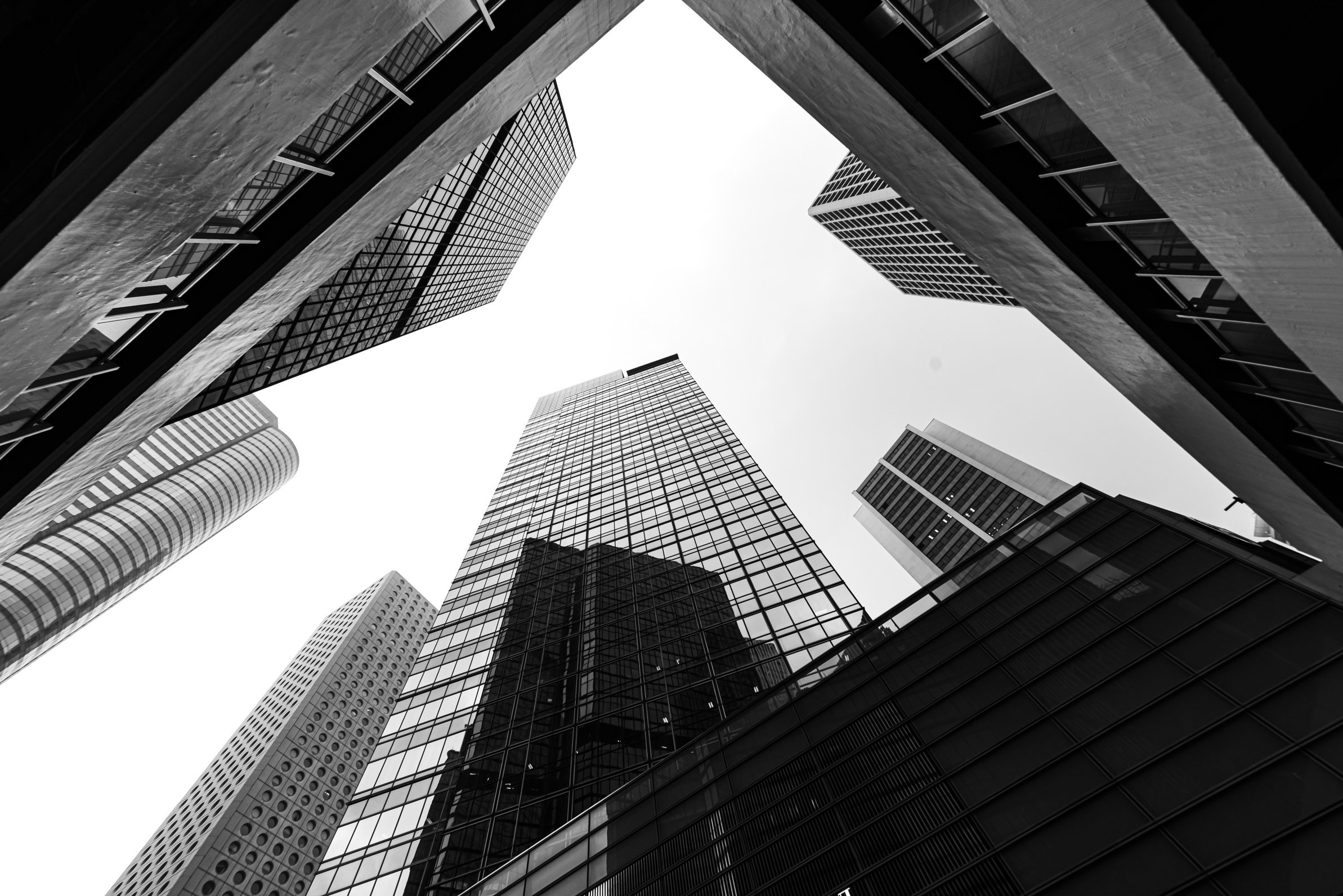 The Hong Kong Corporate Buildings (black and white)